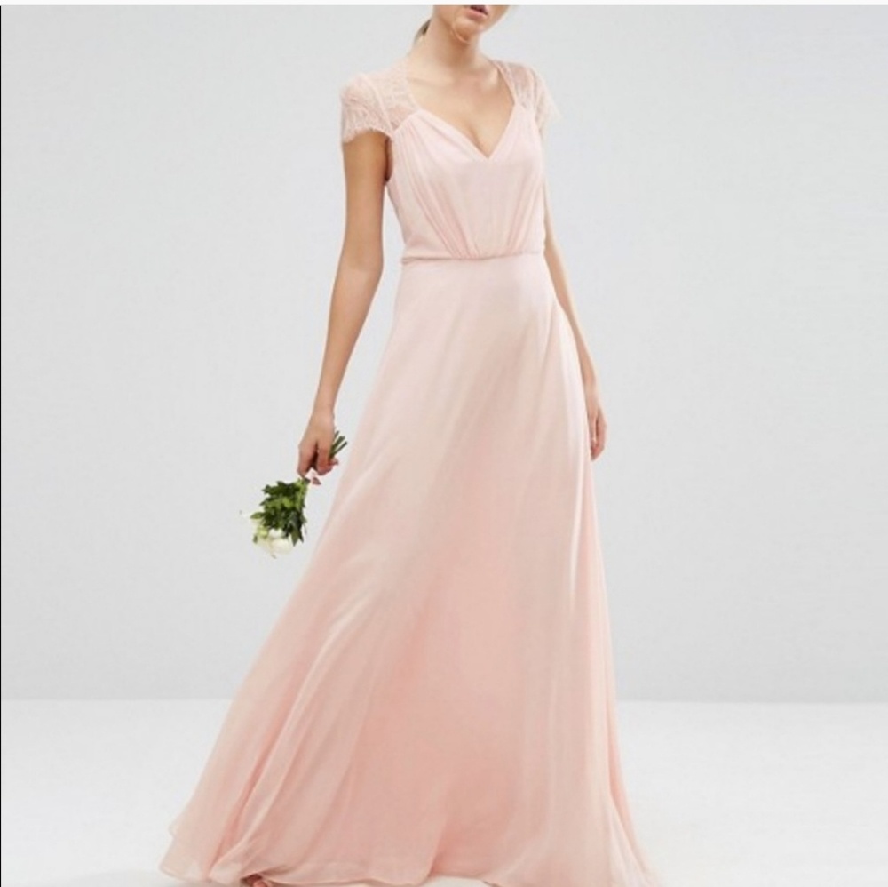 ASOS Kate Lace Maxi Pink Bridesmaid Dress